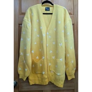 Steady Hands Sweater Cardigan Tunic Size XL/XXL Yellow Ombre Front Pockets